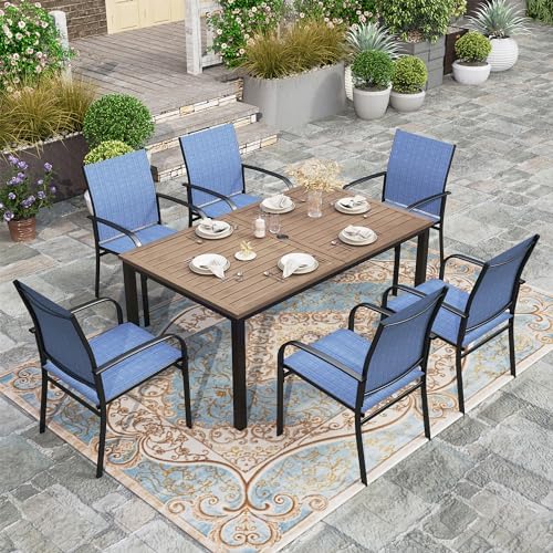 Amazon.com: HERA'S HOUSE 7 PCS Patio Dining Set Outdoor Table Chairs ...