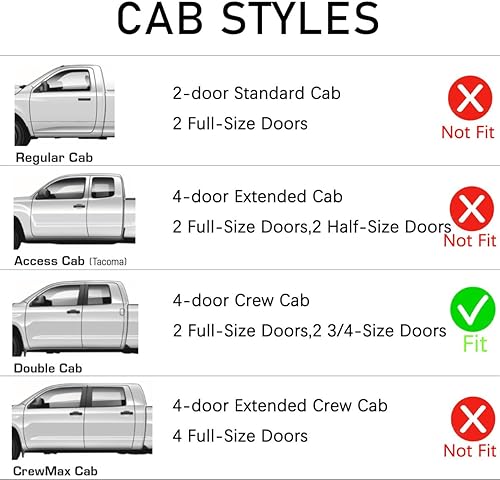Miniatura 2 de Lightronic WV194056 - Protector de lluvia deflector de ventana lateral en canal, humo oscuro, juego de 4 piezas, se adapta a Toyota Tacoma 2005-2015