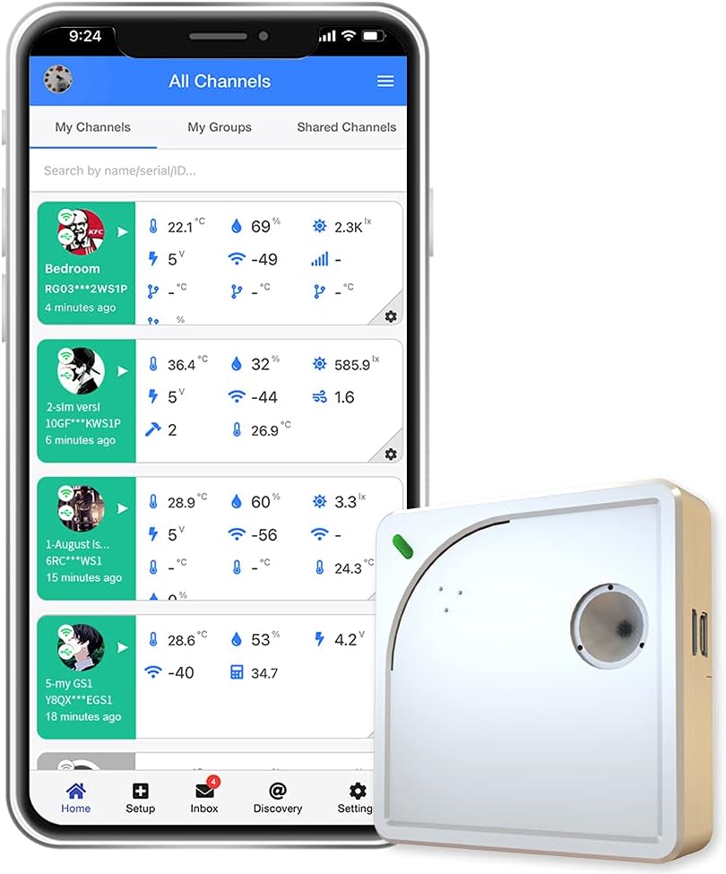 UbiBot WS1 WiFi Environmental Sensor: Temp, Humidity, Light Monitoring | External Probe | Alerts, Schedule Reports & Device Sharing | Local Deployment| IFTTT & Alexa | 2.4GHz WiFi, No Hub Needed