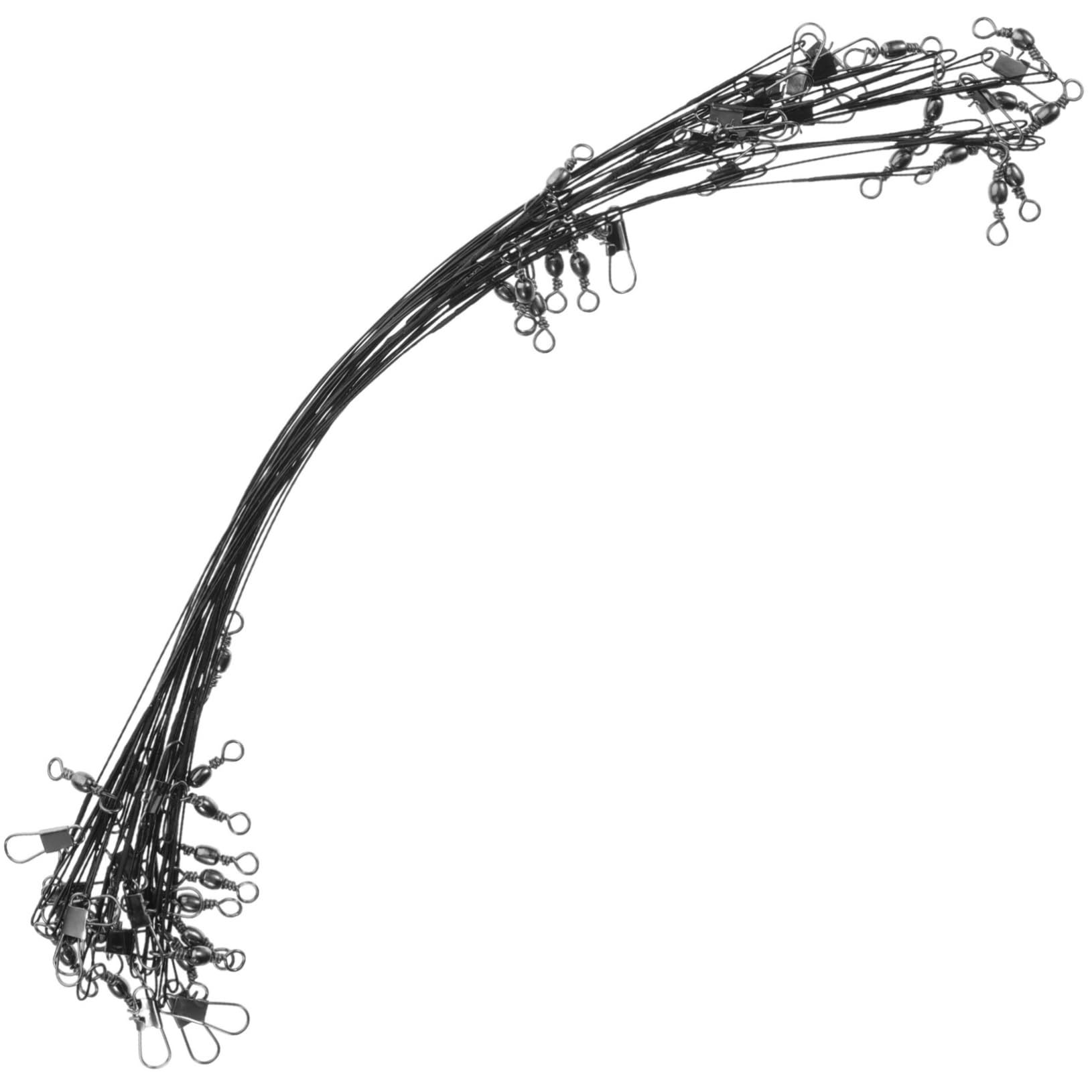 BESPORTBLE Sturdy Metal Fishing Wire Leaders 100pcs for Saltwater Perch Pike Black Color