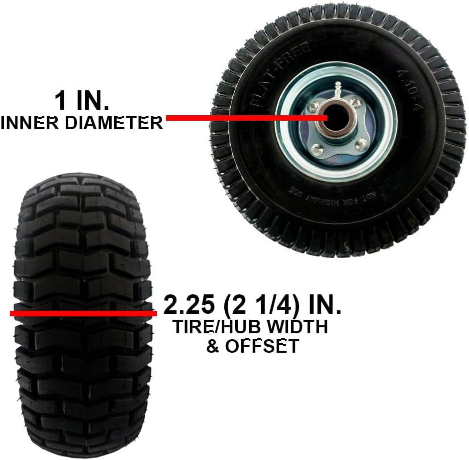 Proven Part Foam Filled No Flat Tire 4.10X3.5-4 With Bearings Fit 72310001 15010 Compatible With 2 Wheel Velke System X2