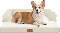 Vista 54 de Cama ortopédica extra grande para perros impermeable: cama de espuma viscoelástica para perros XL y extra grandes, sofá sofá, lavable con funda Azul