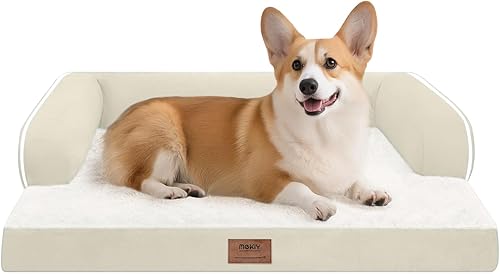 Miniatura 54 de Cama ortopédica extra grande para perros impermeable: cama de espuma viscoelástica para perros XL y extra grandes, sofá sofá, lavable con funda Azul