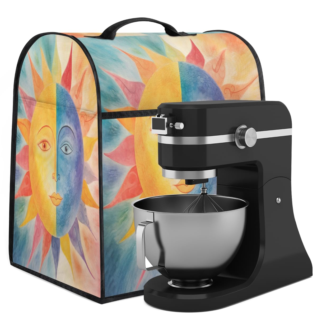 Coffee Maker Cover Bohemia Sun Graffiti Kitchen Appliance Covers Small Appliance Covers Blender Cover Juicer Cover Dust Covers for Kitchen Appliances with Top Handle and Pockets,Washable,C986