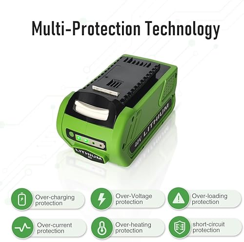 Miniatura 4 de Batería de litio de 40 V 6.0 Ah de repuesto para batería GreenWorks 29472 29462 GreenWorks 40V G-MAX Power Tools 29252 20202 22262 25312 25322 20642