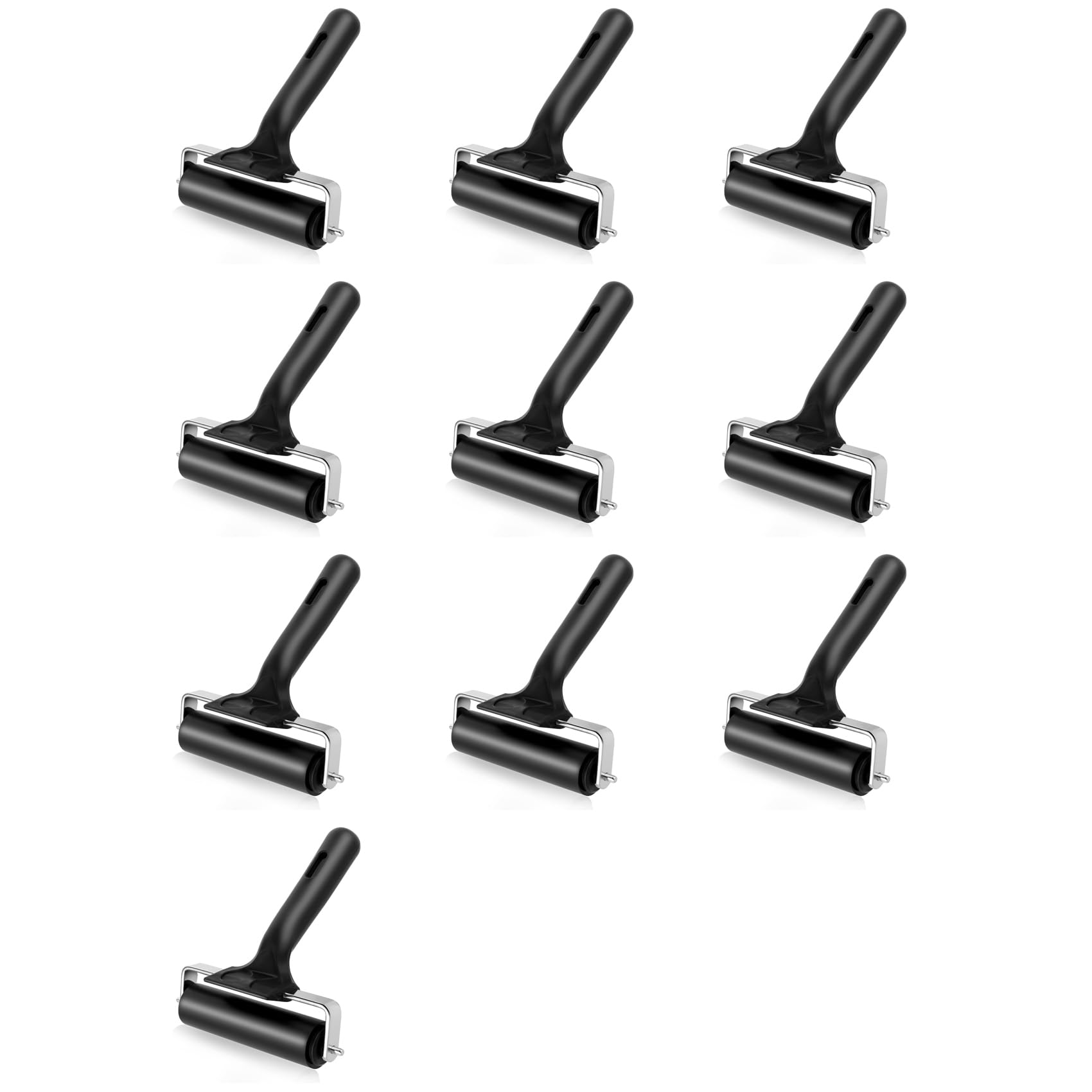 Jnchdghwa Black 10X Rubber Roller,Brayer Rollers For Crafting 3.74Inch Rubber Roller For Crafting Printing Inking