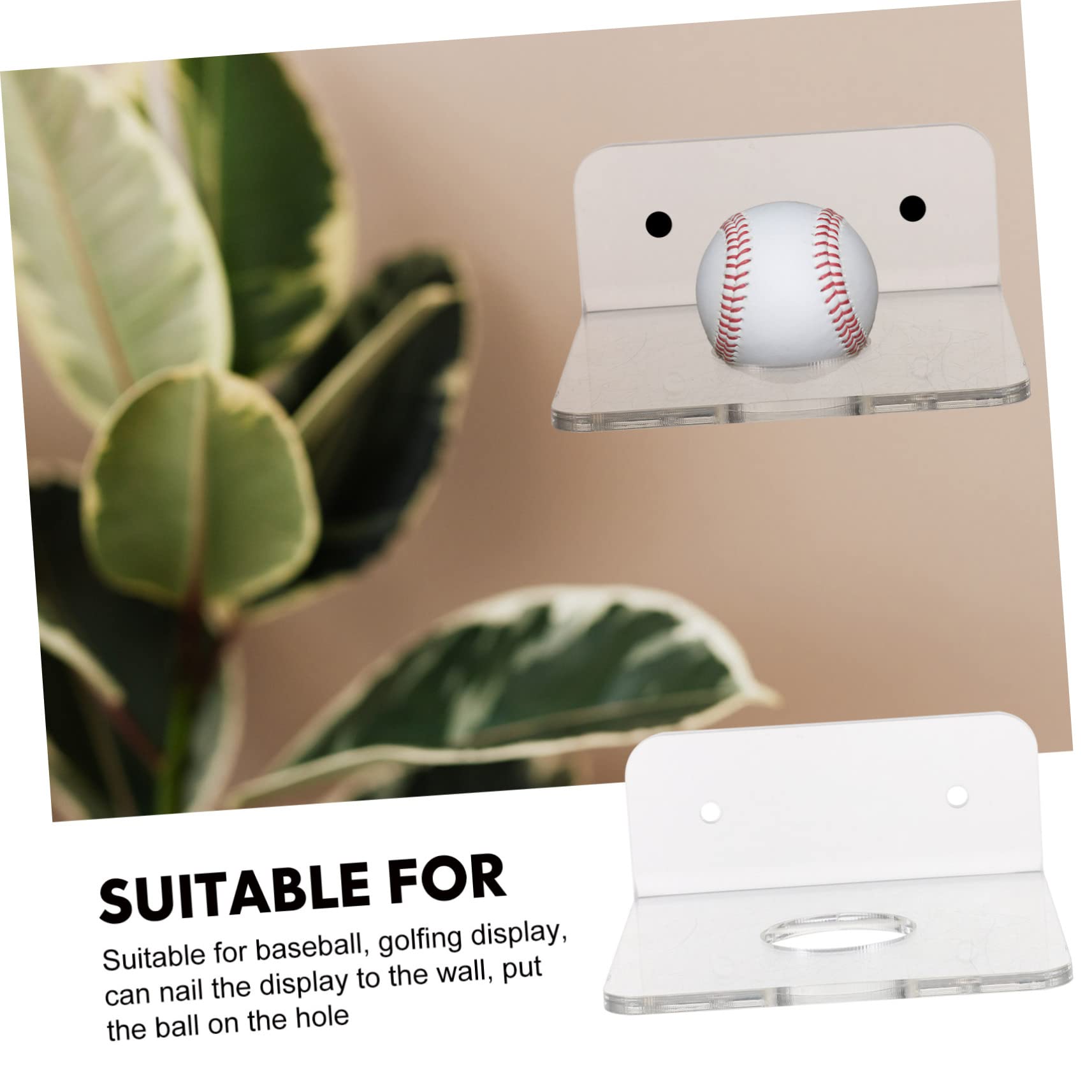 balacoo 2pcs Baseball Shelf Wall-mounted Storage Rack Acrylic Ball Display Stand