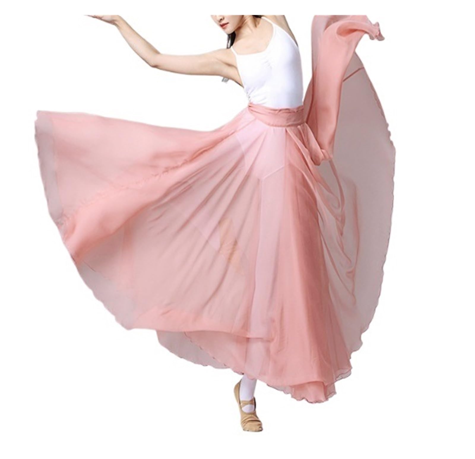 Falda Swing Grande,Falda Swing Larga Bailarina， Falda de Gasa for práctica de Ballet romántica for niñas Adultas