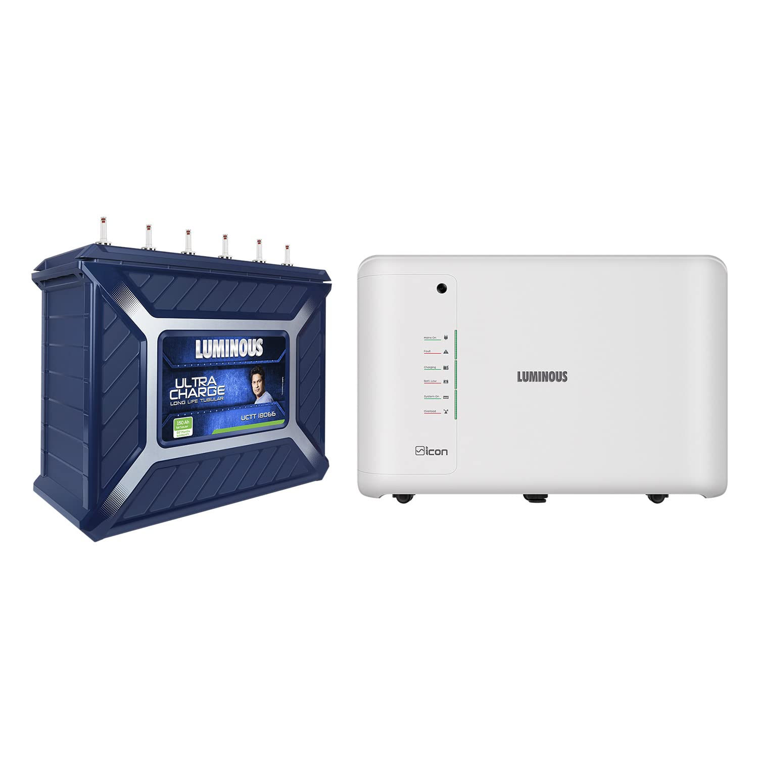 Luminous Inverter & Battery Combo (Icon 1100 Pure Sine Wave 900VA/12V Inverter with UCTT18066 Tall Tubular 150Ah Battery) for Home, Office & Shops-image-37