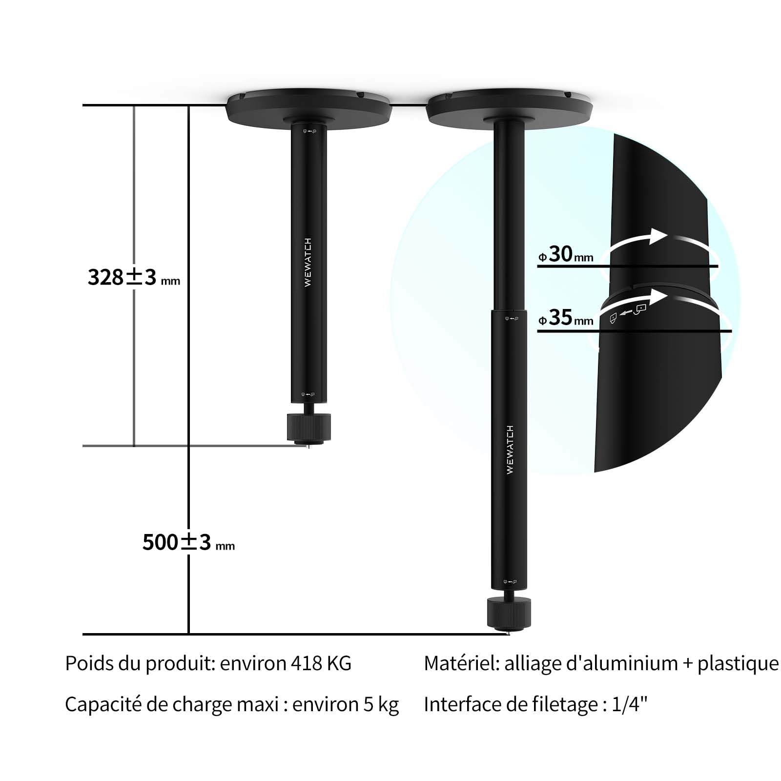 Schiuma Support Pour Projecteur Rack De Projecteur Micro Universel Plafond Télescopique Mur De