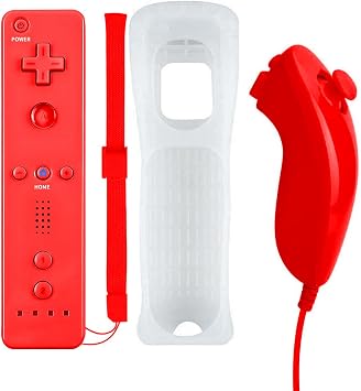QUMOX Nunchuck Remote Controller and Joystick Compatible with Wii/Wii U Red
