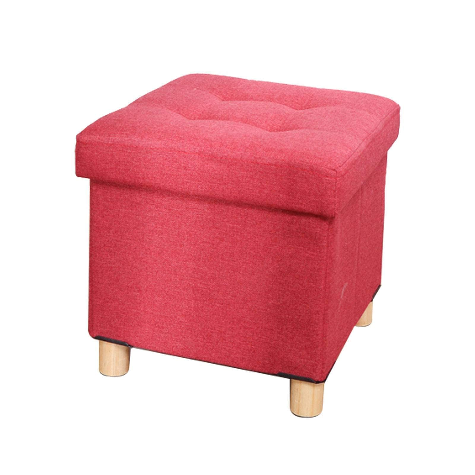 Repose-pieds en lin rouge de 31 cm pour embellir votre chambre à coucher