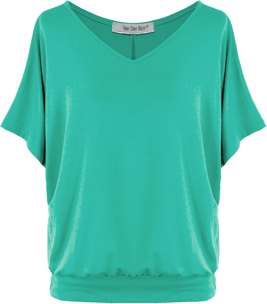 Van Der Rich Batwing Tops for Women – Oversized Casual T-Shirt with Banded Waist