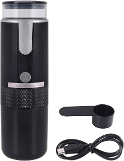 HUTSRAI Cafetera ElectróNica MáQuina de Espresso Recargable Cafetera PortáTil para AutomóVil Hacer Café Molido y Espresso Viajes Camping