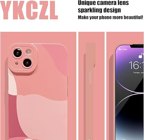 Miniatura 4 de YKCZL Funda compatible con iPhone 14, bonito diseño de corazón pintado con lente de cámara completa, delgada, suave, a prueba de golpes, para