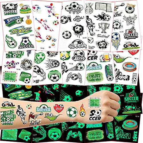 Leuchttattoos Fußball Kinder Tattoo, Fussball Geschenke Jungen...