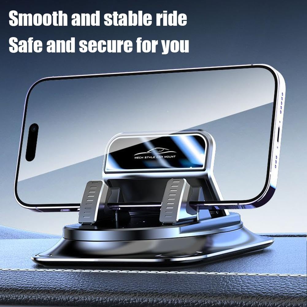 Porta Cellulare da Auto Rotante 360° Per Cruscotto, Blocco Con Una Mano, Supporto Telefono Da Cruscotto Antiscivolo Con Rotazione, Base Antiscivolo Con Blocco Automatico Per Tutti Gli Smartphone(2PCS)