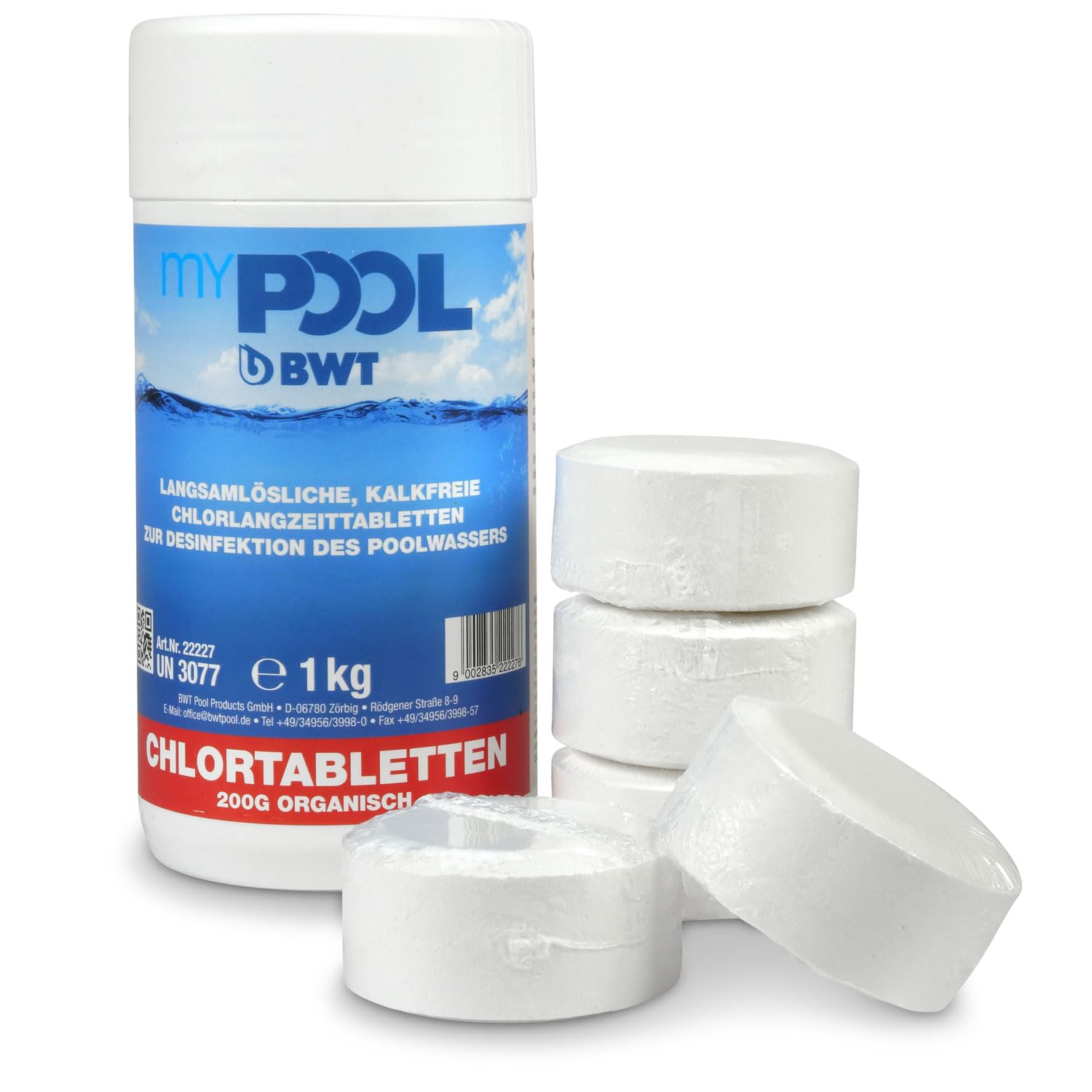 myPOOL Wasserpflege Set - 6-teiliges Starter Set auf Chlorbasis - pH Plus pH Minus Chlorgranulat Langzeittabletten Algenschutz und Dosierschwimmer - Optimal geeignet für Pools ab 15.000 l Volumen