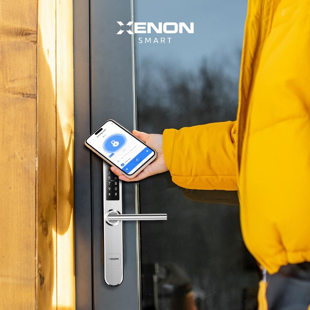 Xenon Smart Akıllı Kapı Kilidi | Parmak İzli Şifreli Bluetooth Gateway Uyumlu Paslanmaz Çelik Gövde (X8057)
