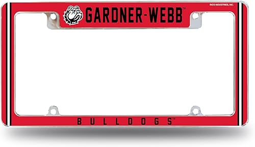 Miniatura 205 de Rico Industries Marco de matrícula estándar de la NCAA de 12 x 6 pulgadas, cromado para automóvil, camión, SUV (G-H-I-J-K escuelas)