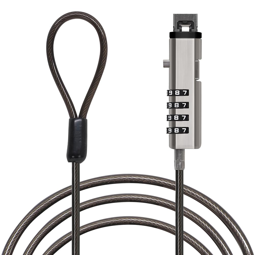 Waytex Câble Antivol PC à Code pour Prise USB, Câble de Sécurité Verrouillable pour Ordinateur Portable, PC, Mac sans Slot de sécurité - Longueur 1,90m