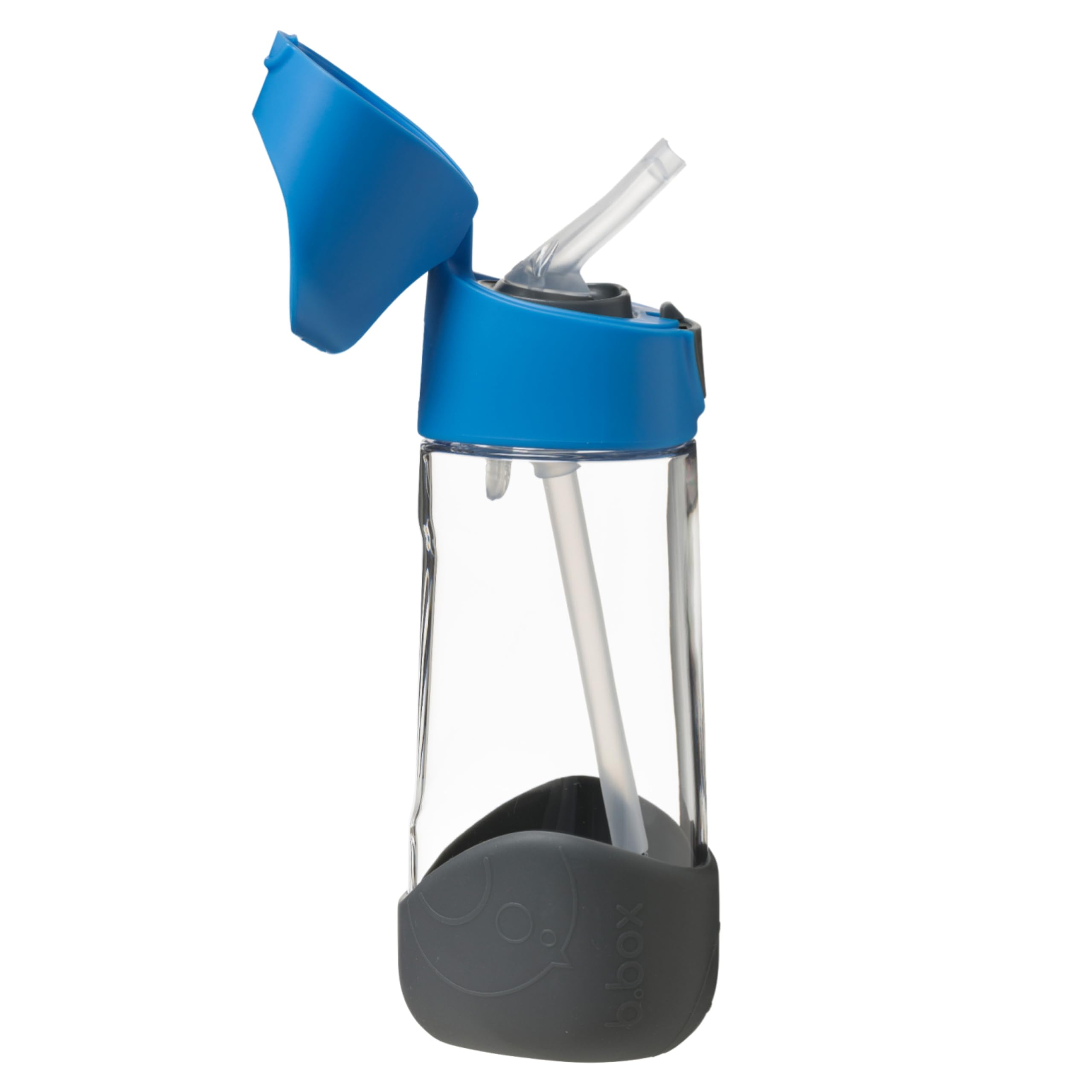 b.box TritanTM Wasser und Trinkflasche Kinder | Griffige Trinkflasche Kinder Auslaufsicher | Ideal Nach Strohhalm-Trinklernbecher | 450 ml (Blauer Schiefer, 450 ml)