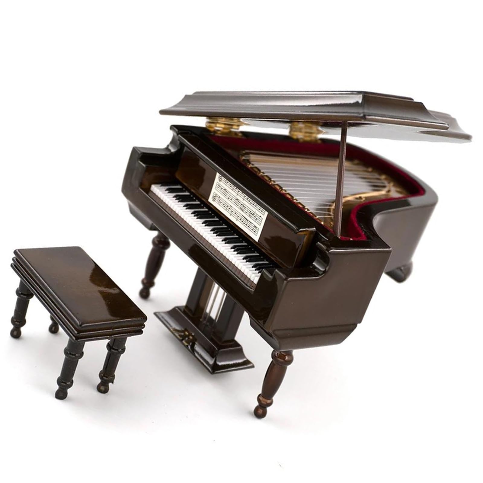 ornamenti per strumenti musicali Modello Di Pianoforte A Coda In Miniatura In Legno Con Sgabello Mini Accessori Per Strumenti Musicali (Size : 14x11x13cm)
