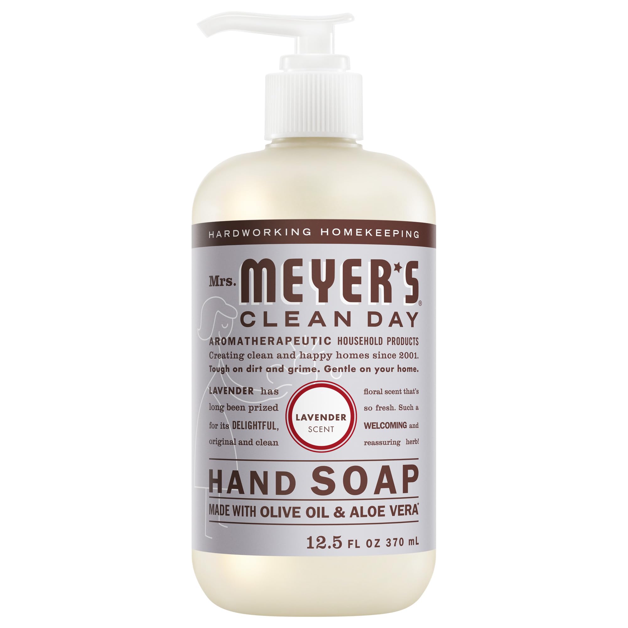 Mrs. Meyer's Clean Day Liquid Hand Soap Bottle, Lavender, 12.5 Fl oz (Pack of 1)