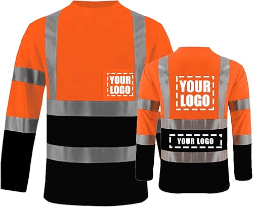 Miniatura 8 de BeautyWill Camisas de alta visibilidad de manga larga clase 2 reflectantes ANSI con bolsillo camisas de seguridad para hombres y mujeres