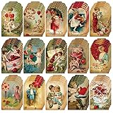 L1rabe 61Pcs Valentine's Day Gift Tags, Victorian Style Vintage Traditional Paper Hanging Decoration...