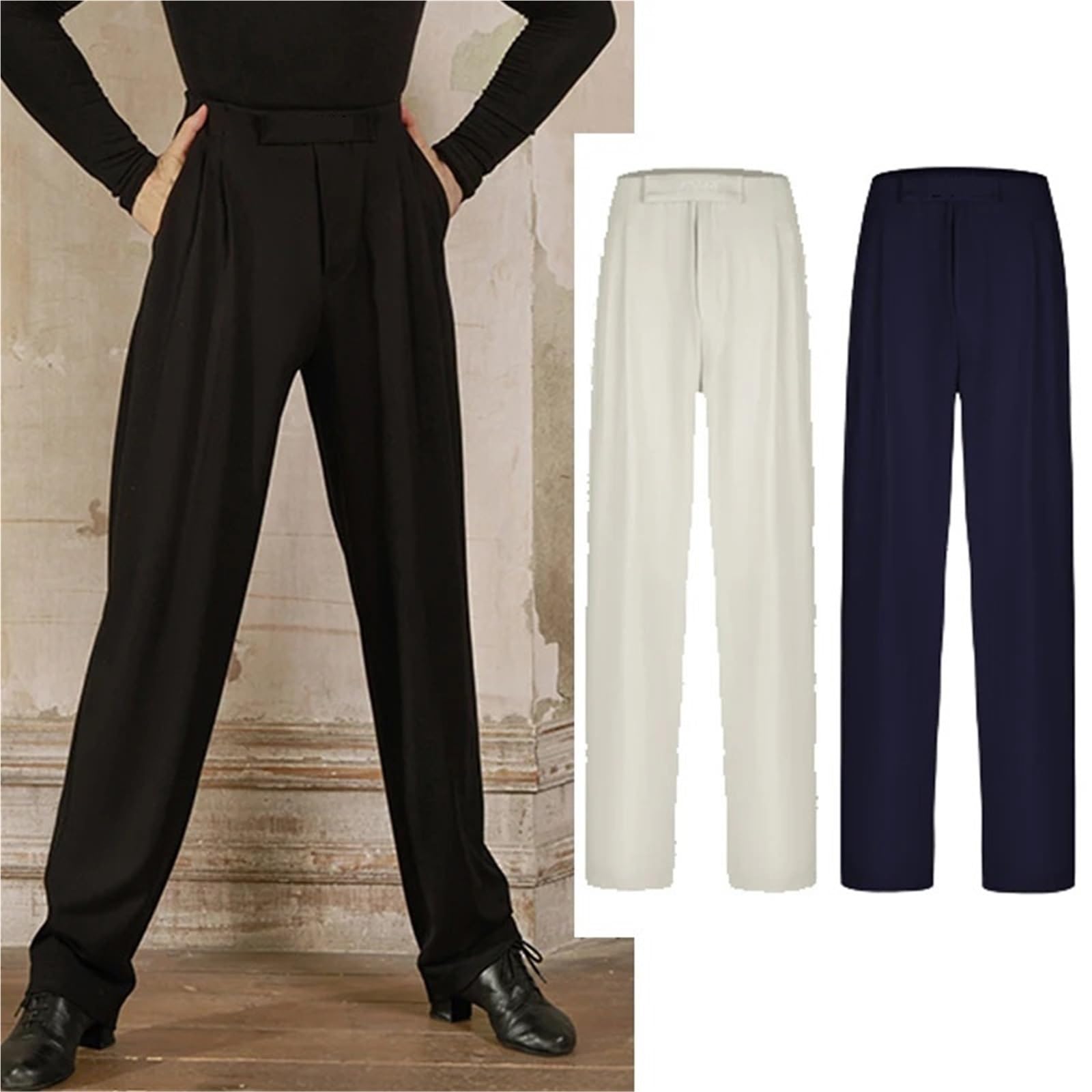 Pantalones De Baile Latino For Hombre, Ropa Competición For Chachachá, Rumba Y, Holgados For Practicar para Hombre, Salsa, Jazz, Danza