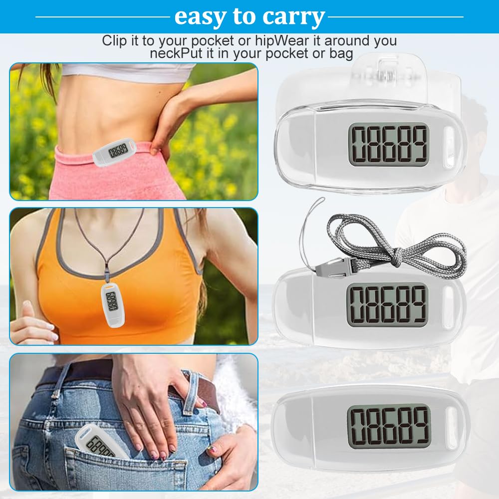 Contapassi 3D Ricaricabile USB - Pedometro Con Clip, Per Sport E Fitness - Foto 2