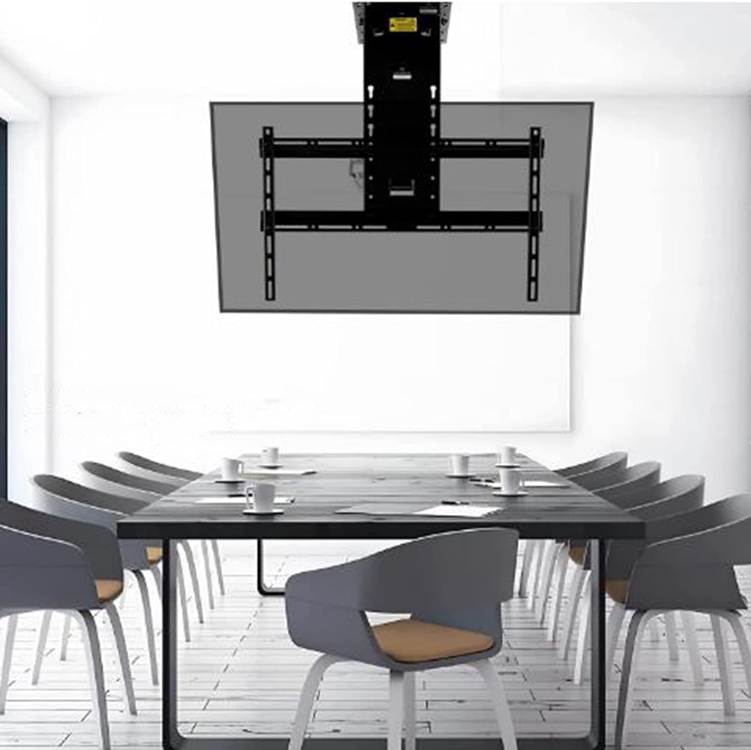 Support TV électrique de plafond motorisé rabattable pour petit espace