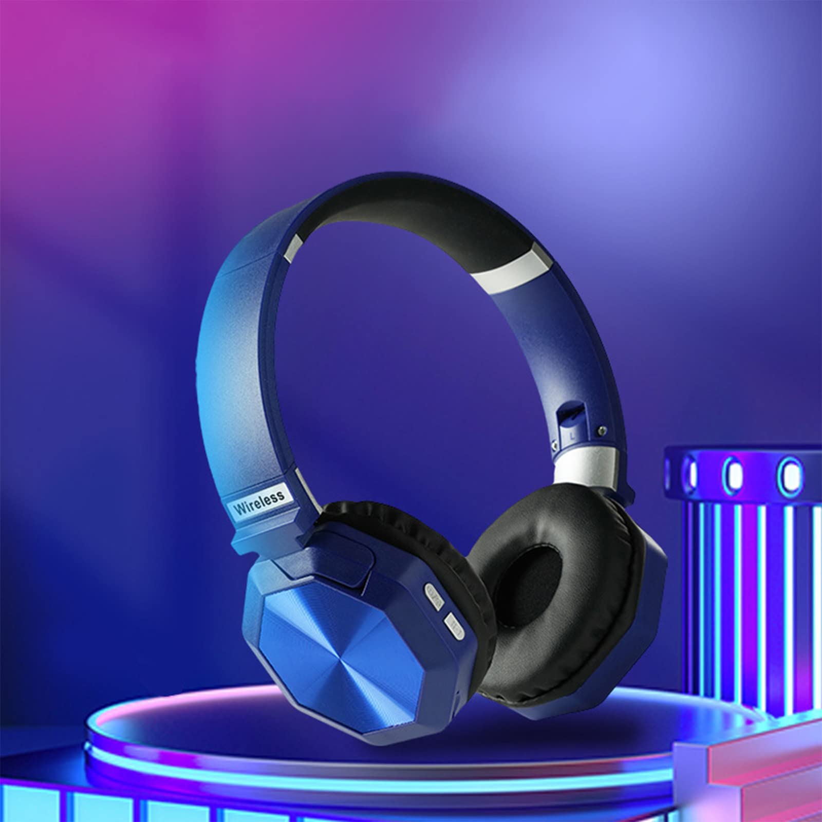 Słuchawki stereofoniczne nauszne, bezprzewodowe zestawy słuchawkowe Bluetooth, składane zestawy słuchawkowe bezprzewodowe i przewodowe z miękkimi nausznikami z białkami pamięci, do telefonów komórkowy
