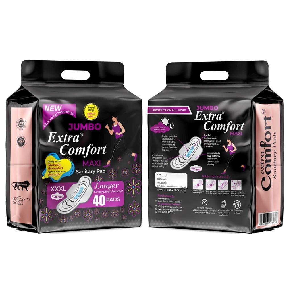 SARVANGAH Jumbo Sanitary Pads for Women with Wings | 320 Mm Ultra Clean Dry-net Soft & Comfortable Sanitary Napkins for Day & Night Protection - XXXL, (Pack of 80 Pad) (B0D35SWY3C) Amazon Price History, Amazon Price Tracker