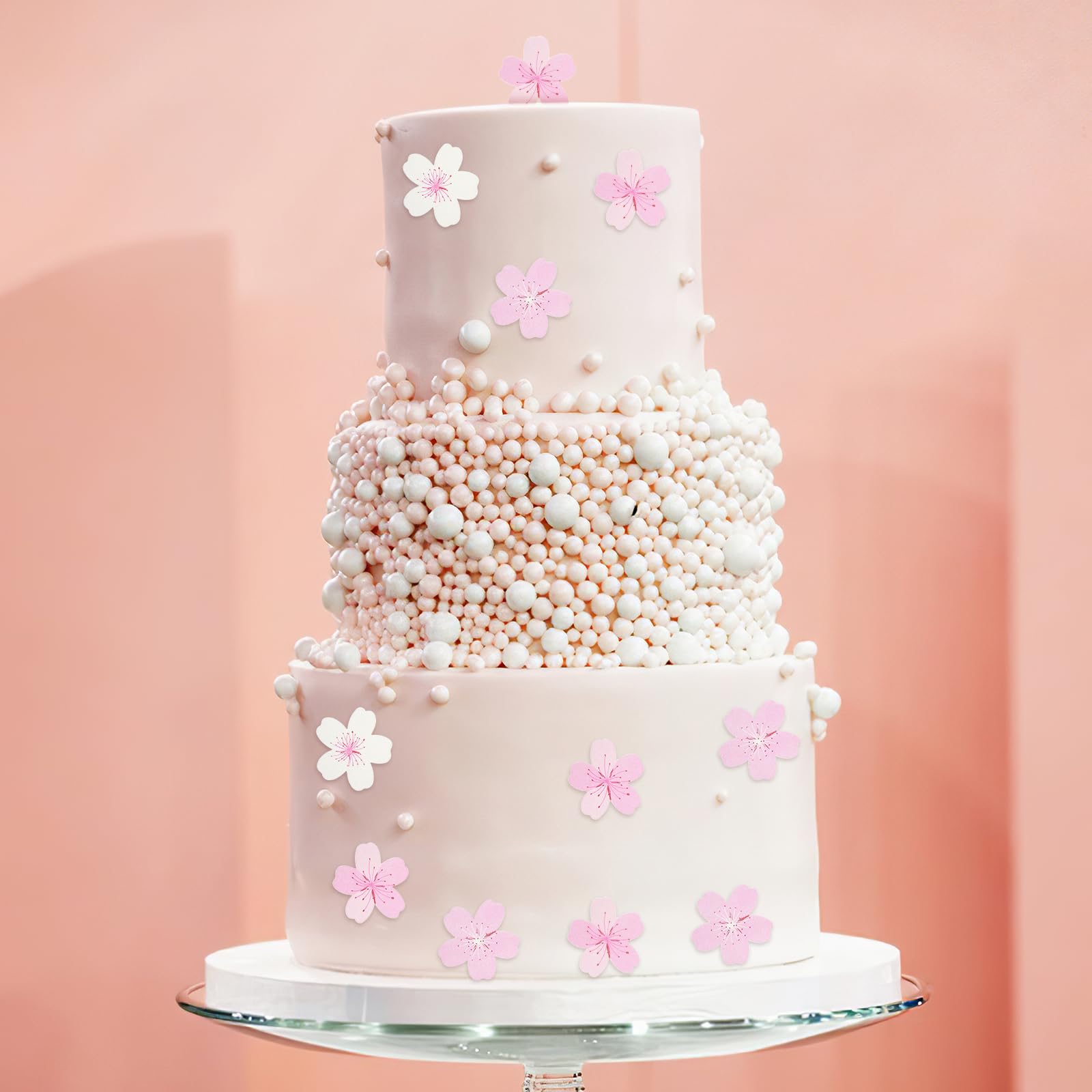 Anseom Blumen-Kuchen-Deko – 80 Stück, Oblatenpapier Essbar, Bunte Blumen, Für Kuchen, Cupcakes, Desserts