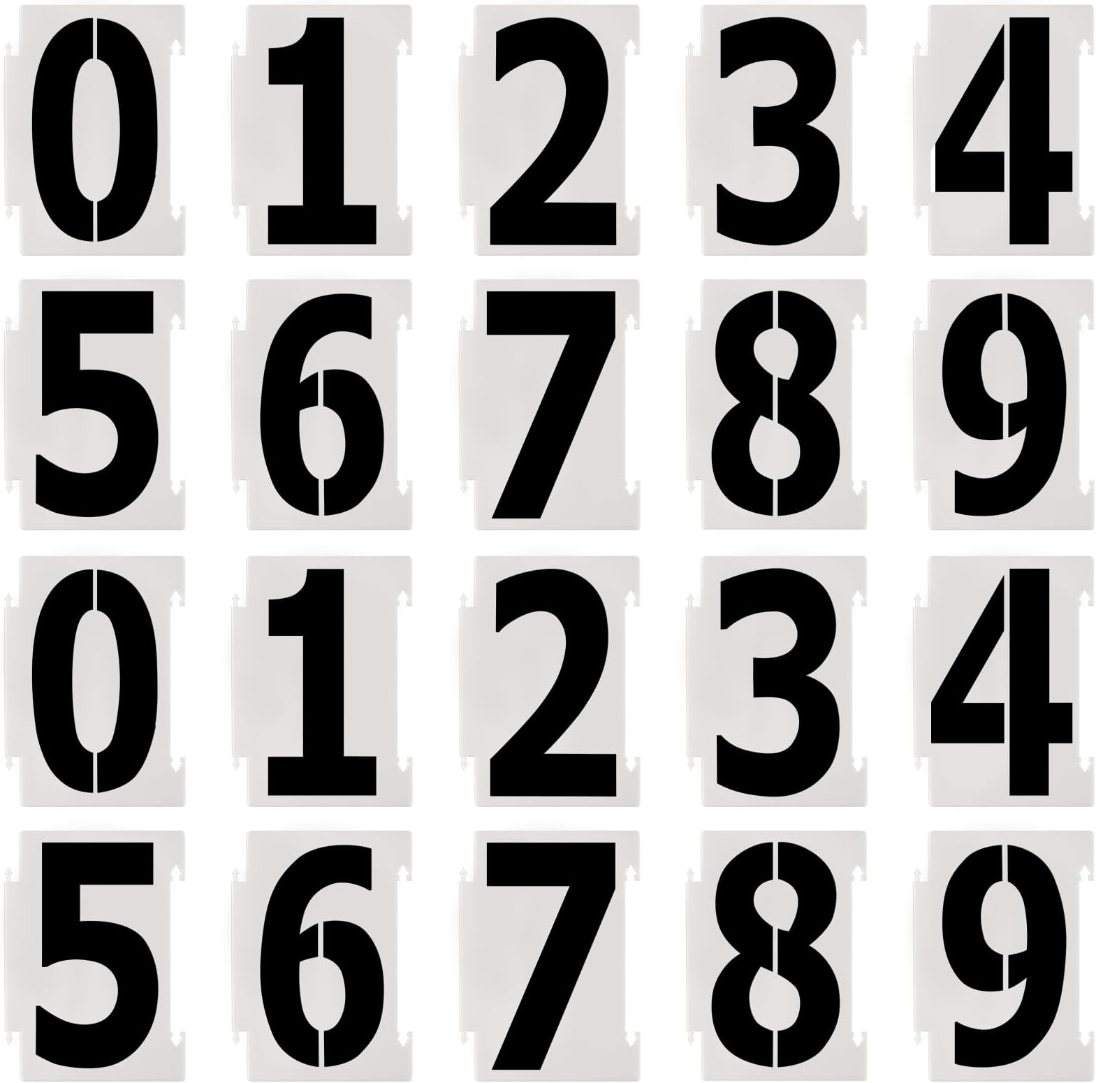Amazon.com: YEAJON 4 Inch Curb Stencil Kit 0-9 Address Number Stencil ...