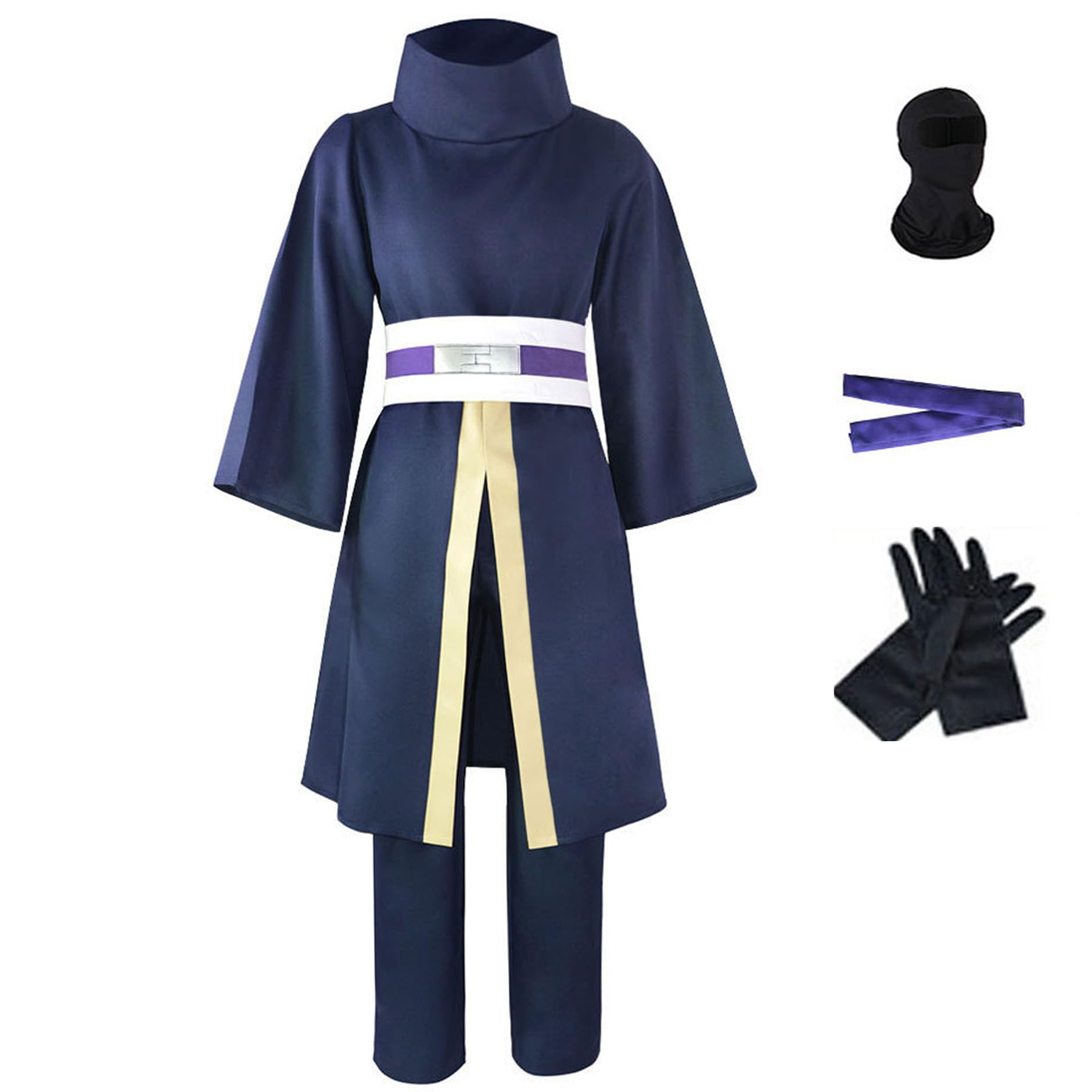 Anime Uchiha Obito Cosplay Costume Men Navy Blue Kimono Suit Halloween