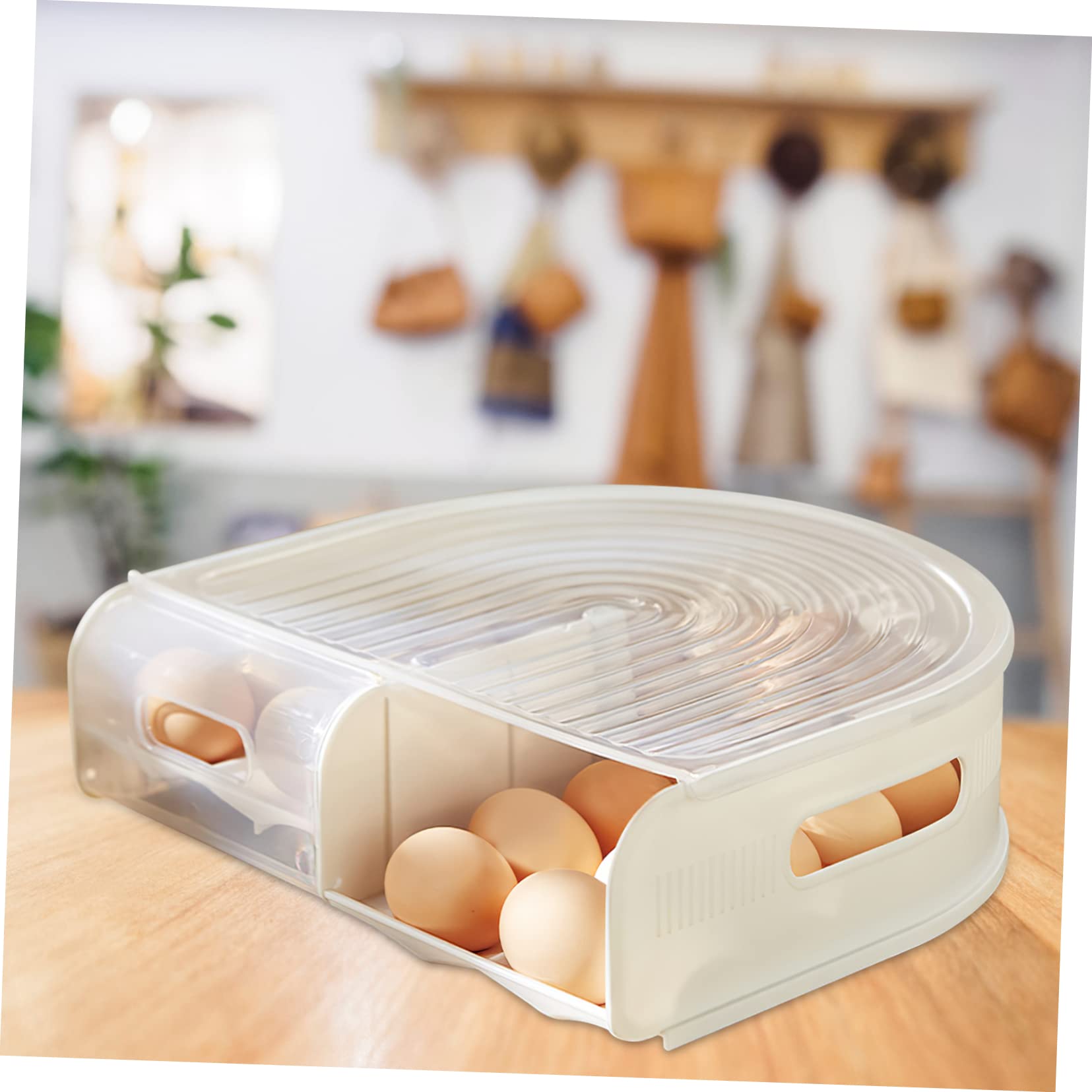 Healeved Organizador De Huevos Para Refrigerador Huevera Transparente y Apilable Accesorio De Cocina Para Almacenamiento De Huevos Reutilizable Diseño Inclinado Para Fácil Acceso