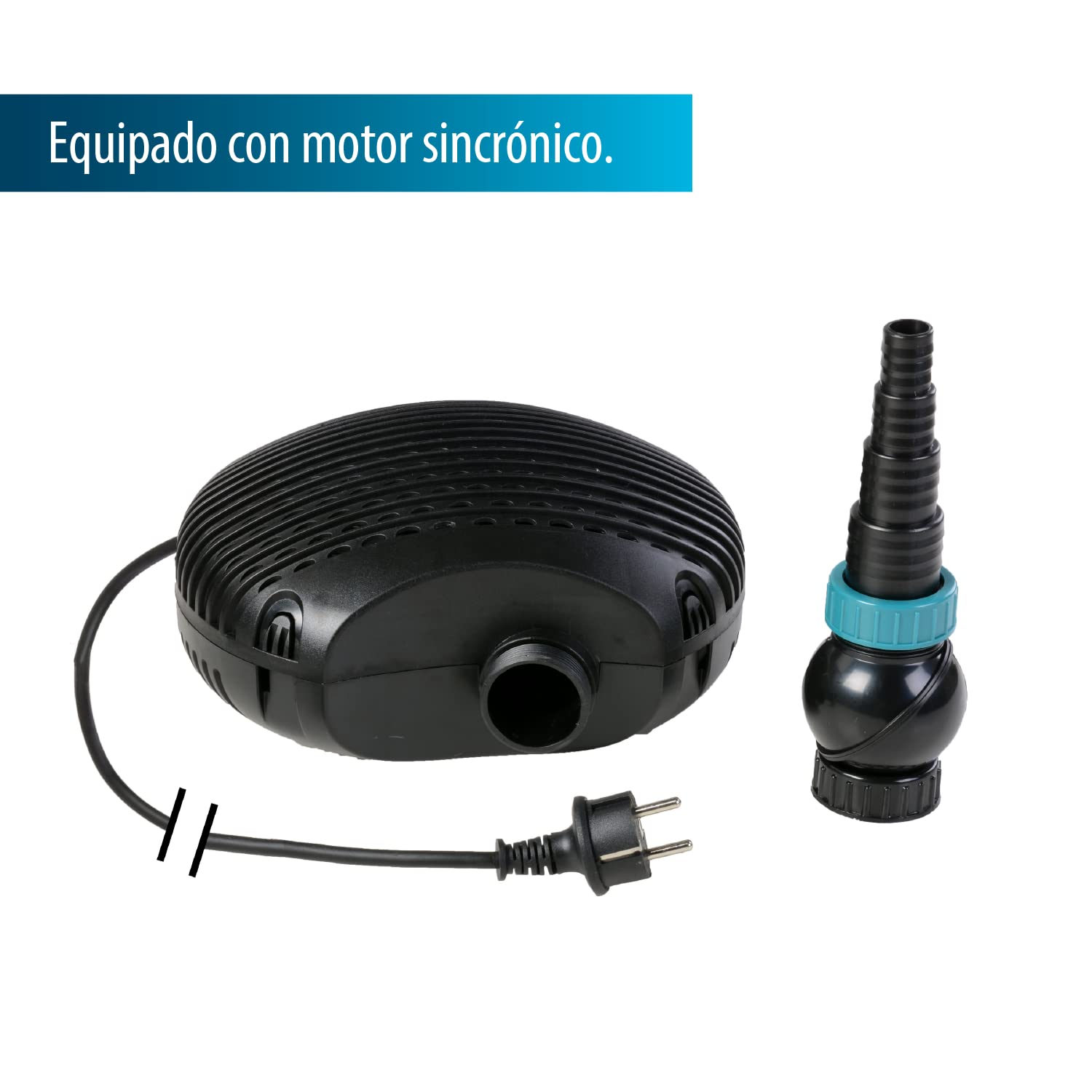 Bomba de filtro/estanque AquaForte EC-6500 6,5 m³/h, altura de impulsión 3,5m, 38Watt, Negro | adecuado para agua dulce y salada | adecuado para arroyos, cascadas, fuentes, filtros, etc.