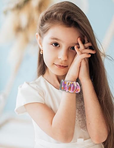 Miniatura 5 de Scrunchie Band for Kids Apple Watch Band Compatible with iWatch Series 87654321SE 38404142444549mm,Cute Stretchy Fabric Strap,Designed for children