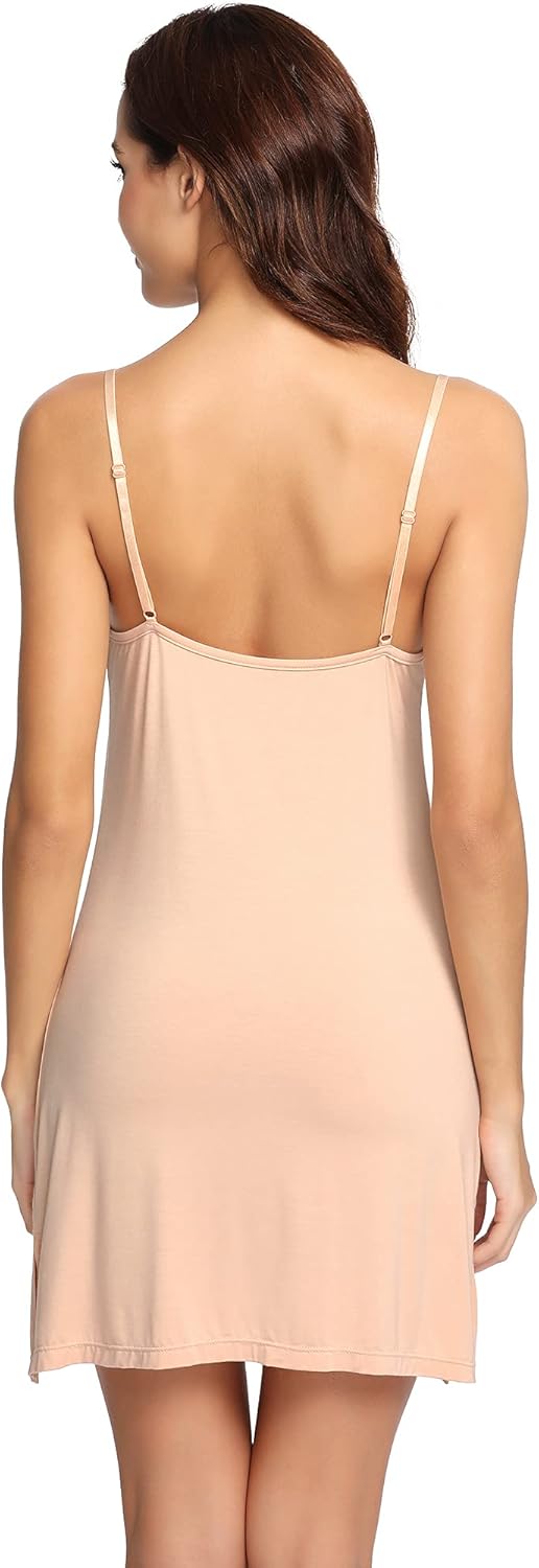 WiWi Slip Dress for Women Bamboo Viscose Spaghetti Strap Lingerie Sexy Cool Nightgowns Soft Sleep Chemise S-4X - Image 2