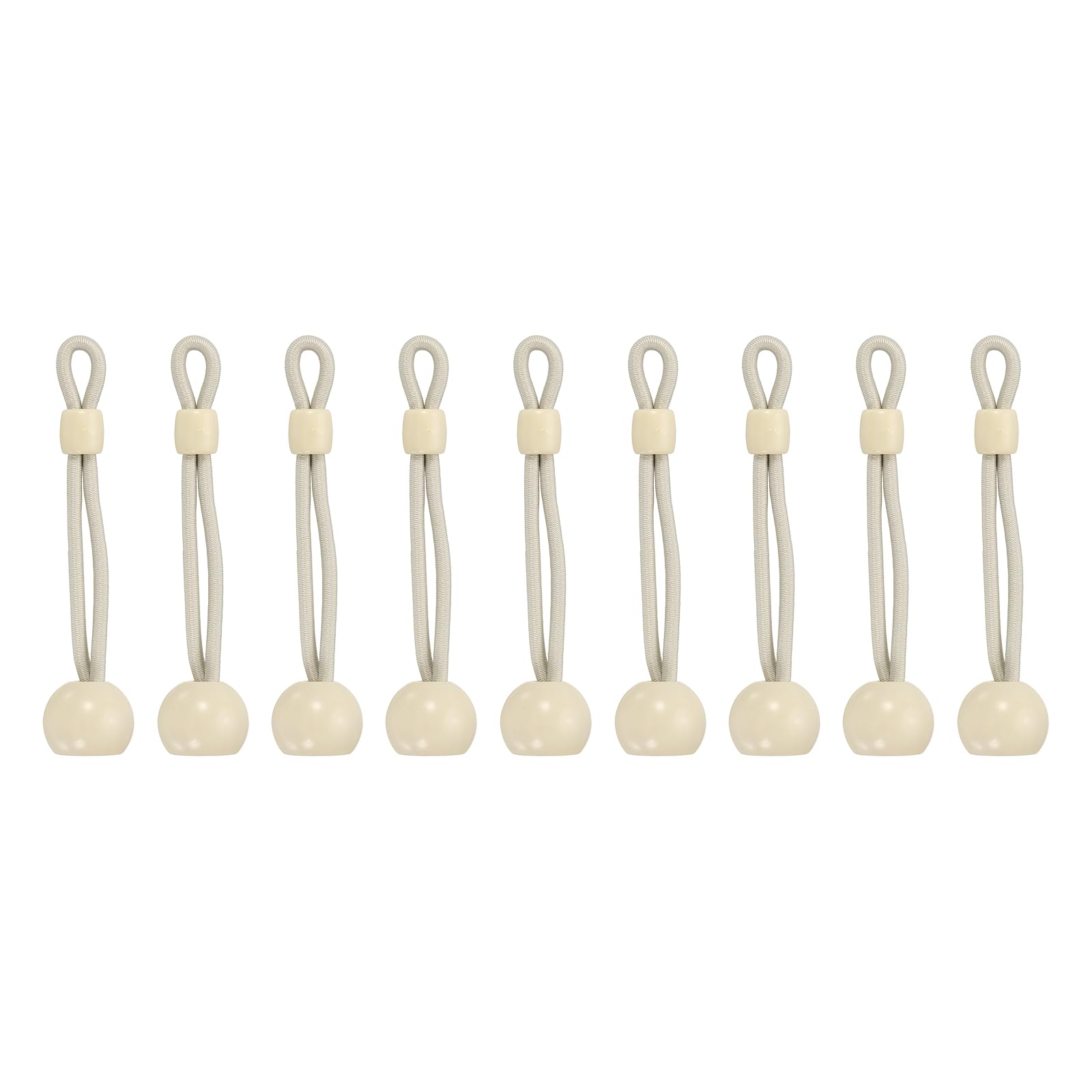 sourcing map 10 Pcs Ball Bungee Cords, 3 Inch Universal Roller Shade Tie Downs Cords Weather Resistance for Camping Indoor/Outdoor Sunshade, Exterior Blinds, Sun Shades, Beige