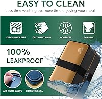 Vista 54 de Umami Bento Lunch Box for Men & Women, Black Lotus, 68 oz