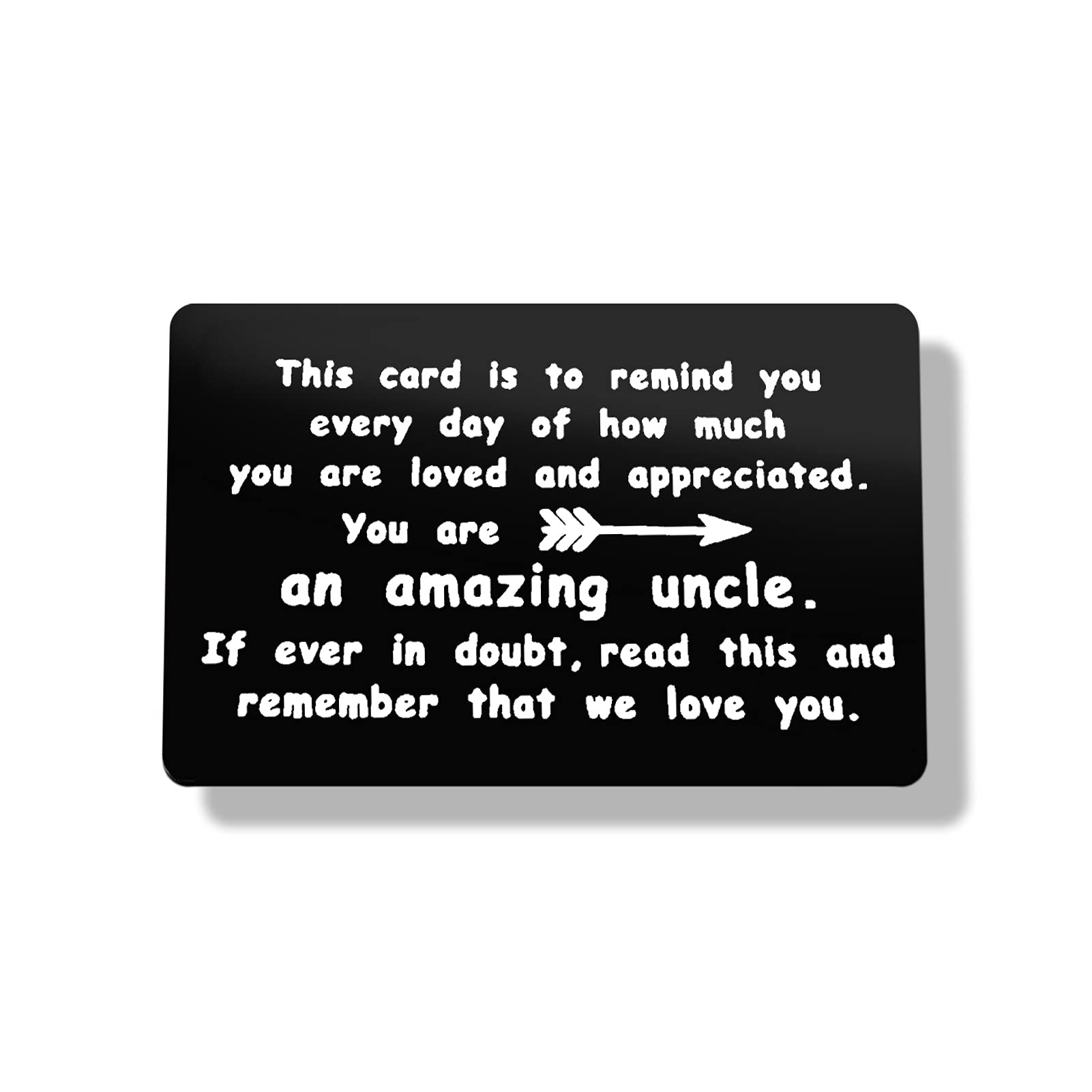 Amazon.com : Father's Day Gift Uncle Gifts from Niece Nephew Engraved  Wallet Card Insert Inspirational Gifts for Uncle Birthday Gifts for Best  Uncle Christmas Gifts for New Uncle Appreciation Gift for Uncle :