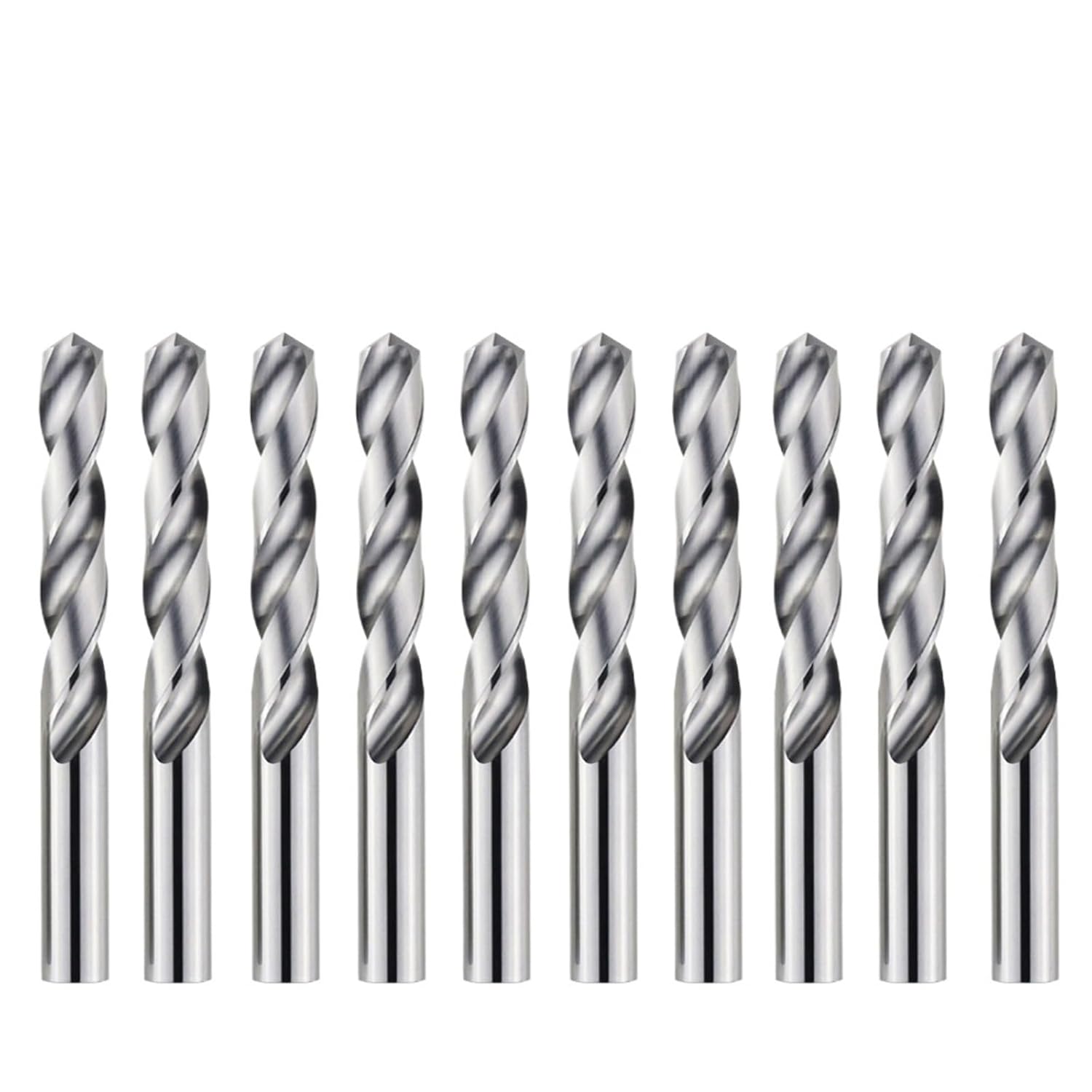 0.55mm-6.45mm Solid Carbide Drill Bits Set, Spiral Flute CNC Machine Twist Drill Bit for Hard Metal Stainless Steel(0.65x33mm 10pcs)