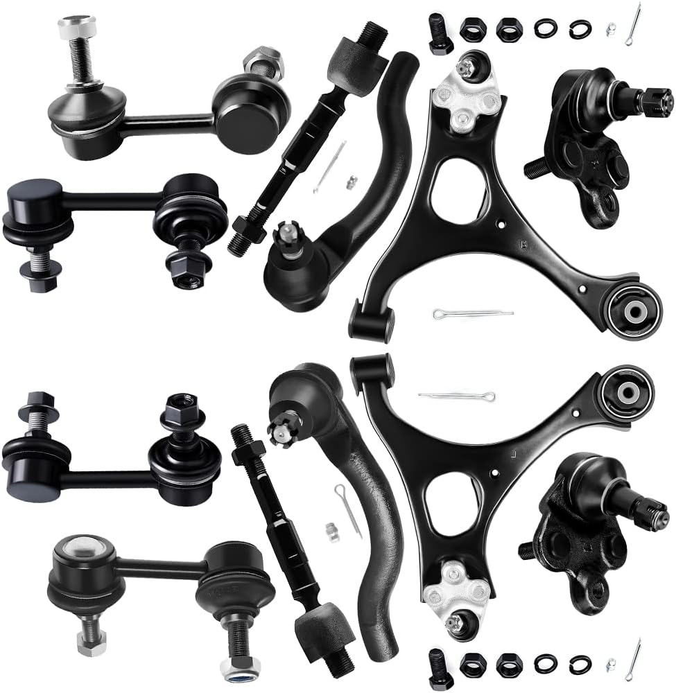 SCITOO 12-PC Suspension Kit Replacement fit for Honda Civic 2006-2011 Lower Control Arm and Ball Joint Lower Ball Joint Inner Outer Tie Rod End Sway Bar End Link Auto Parts