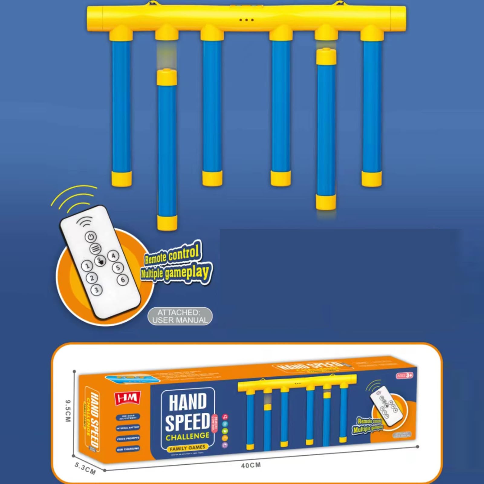Générique Reflex Drop Sticks - Reaction Rods, 1 Set Agility Bars for Speed Training, Falling Batons with Three Settings, Sports Toy, Catching Poles for Parties, Classrooms and Playroom Games