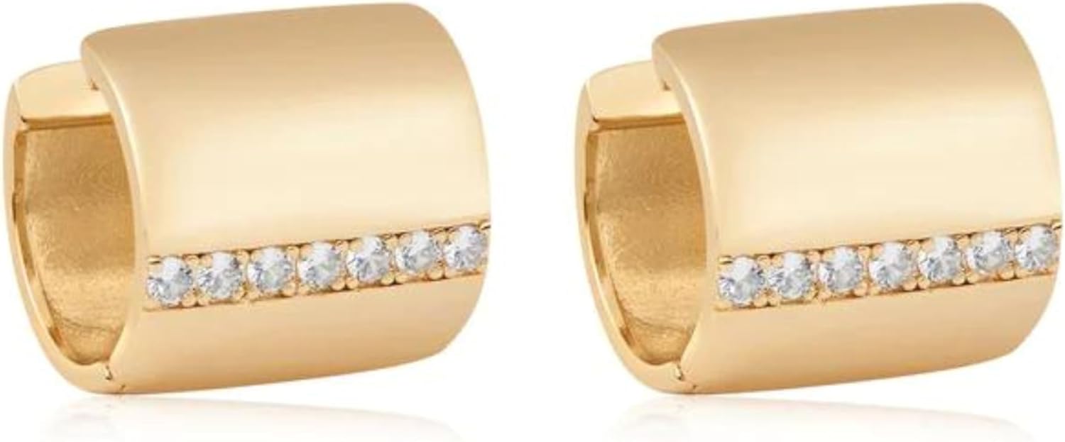 Ettika Gold Earrings. Huggie Earrings for Women, Rolled Up Oversized Earrings. 18k Gold Plated Hoop Earrings. Jewelry