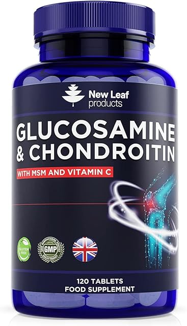 Glucosamine and Chondroitin High Strength - with MSM Extra Absorbency Enriched with Vitamin C, Glucosamine Sulphate Chondroitin Sulphate Gluten-Free, GMP, 120 Food Supplement Tablets